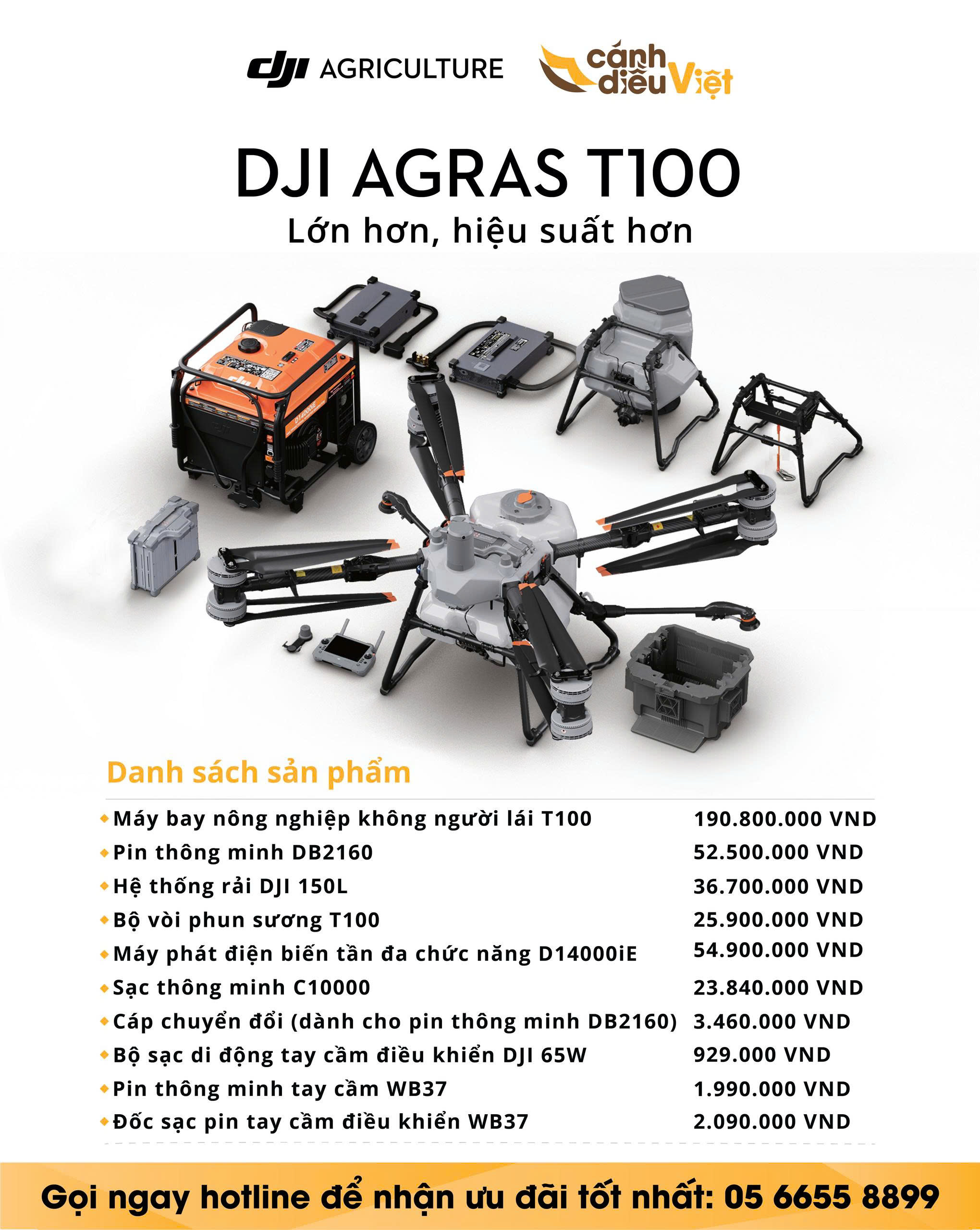 Cập nhật bảng giá máy bay phun thuốc DJI T100 mới nhất 3 bảng giá dji t100