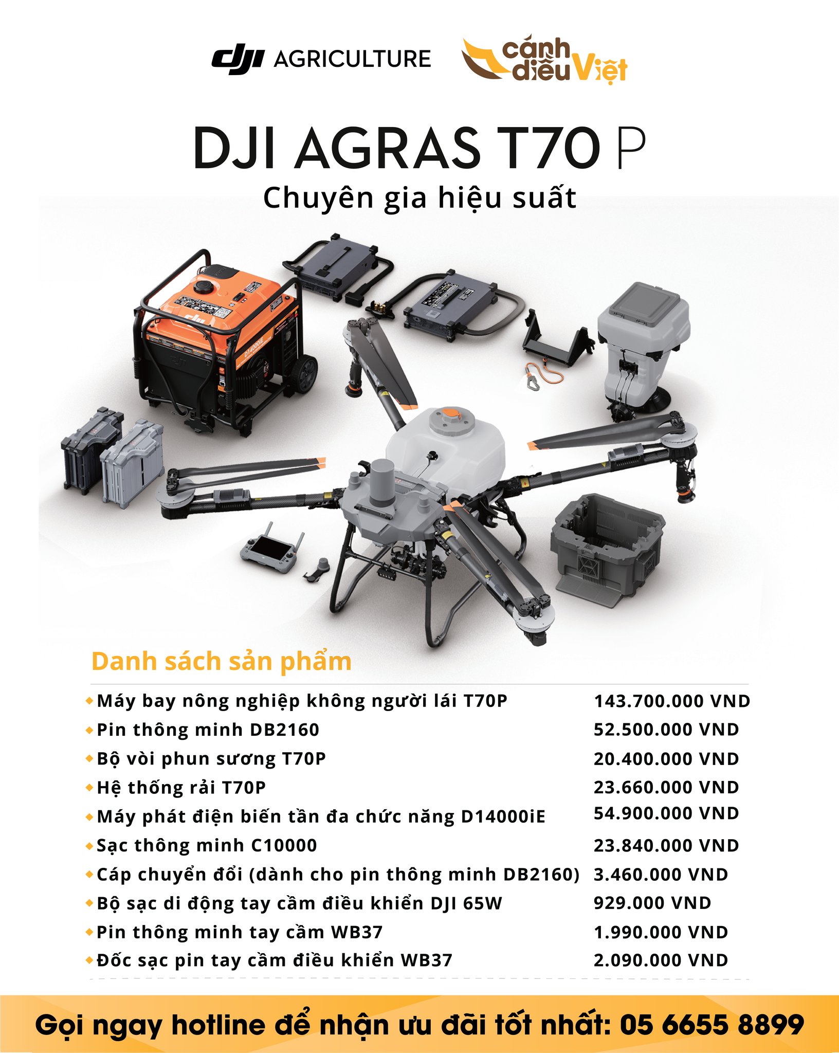 Cập nhật bảng giá máy bay phun thuốc DJI T70P mới nhất 4 bảng giá dji t70p